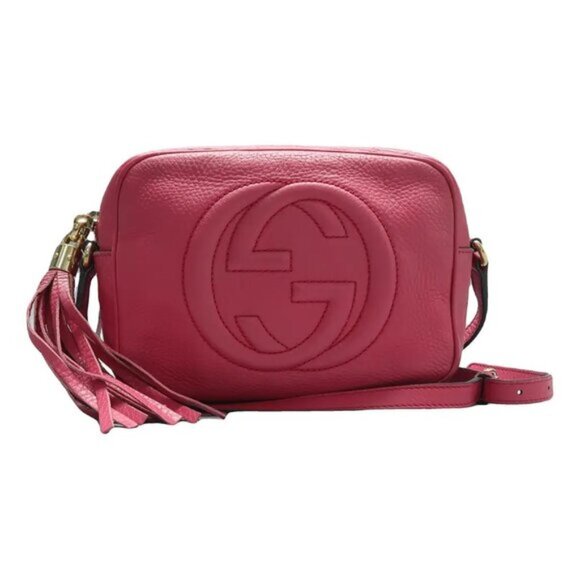 GUCCI Soho Pink Leather Shoulder Bag 719-061925 - Picture 1 of 12